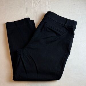 LOFT Women's The Riviera Black Flat Front Textured Fabric Pants Size 12P